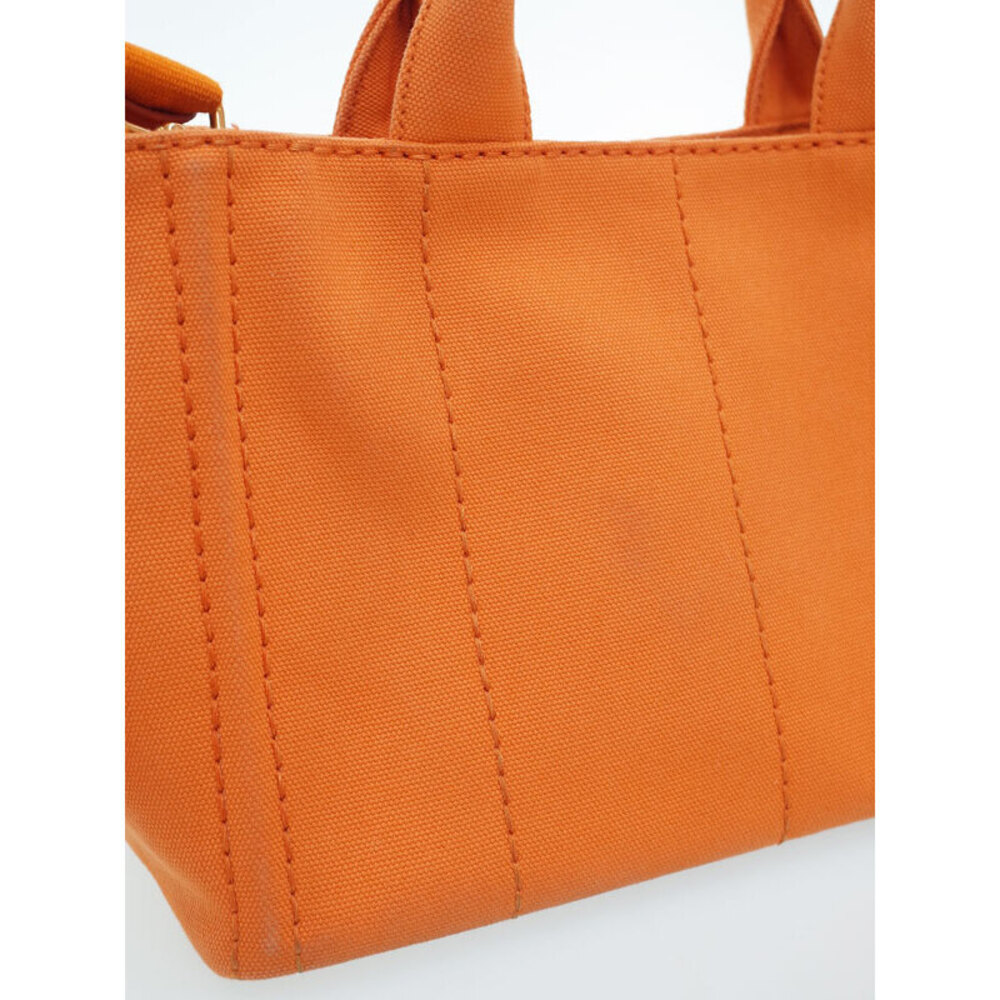 Prada Canapa 2way Tote Bag Canvas Orange - Picture 5 of 9